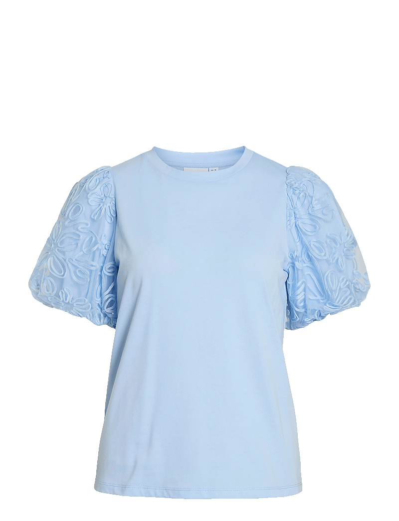 Vila - VISIMONIA O-NECK S/S TOP/1 - kurzämlige blusen - kentucky blue - 1