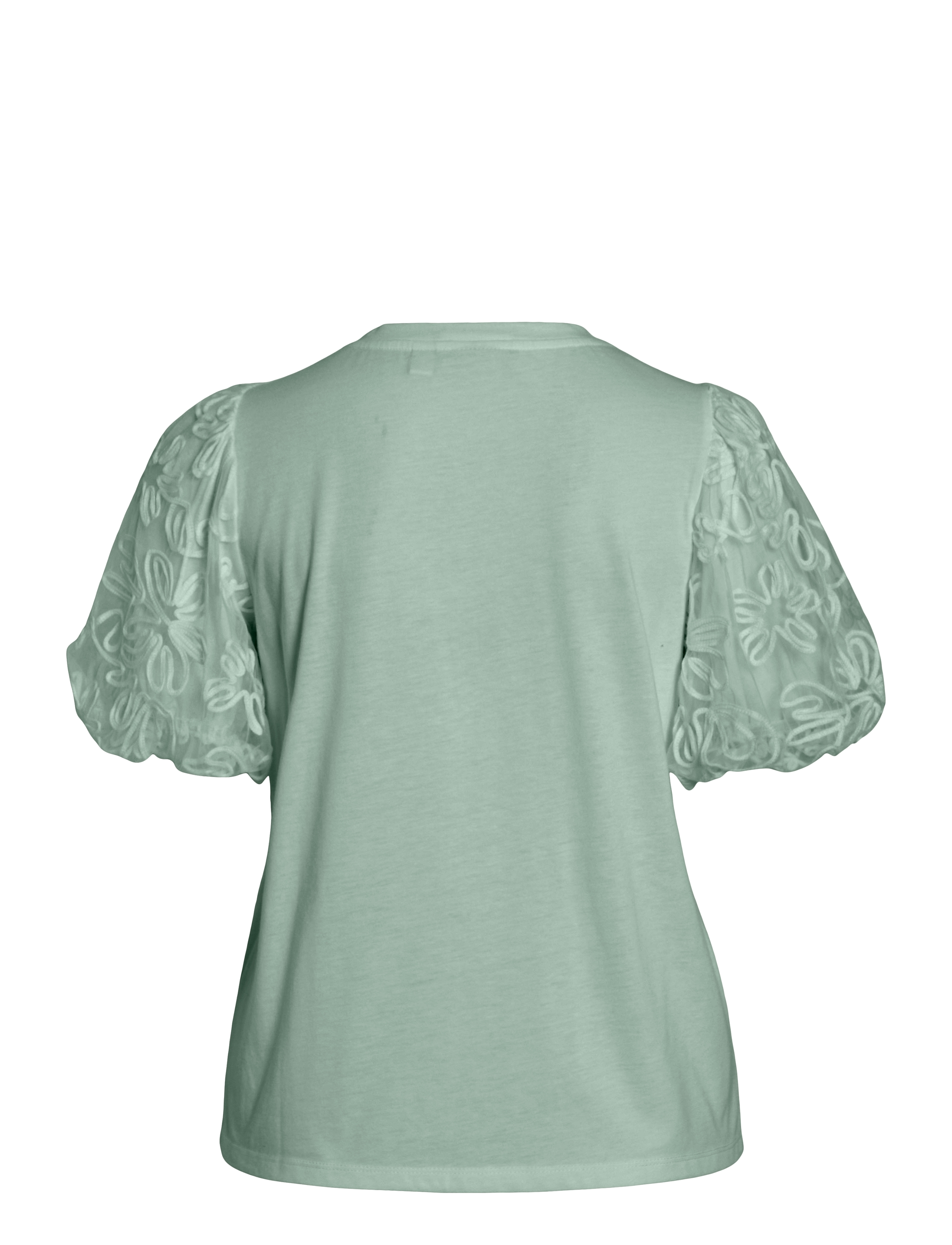 Vila - VISIMONIA O-NECK S/S TOP/1 - kortärmade blusar - silt green - 2