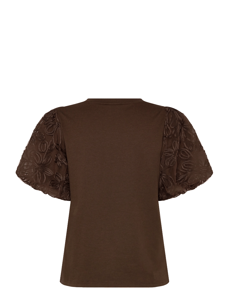 Vila - VISIMONIA O-NECK S/S TOP/1 - kurzärmelige blusen - slate black - 1