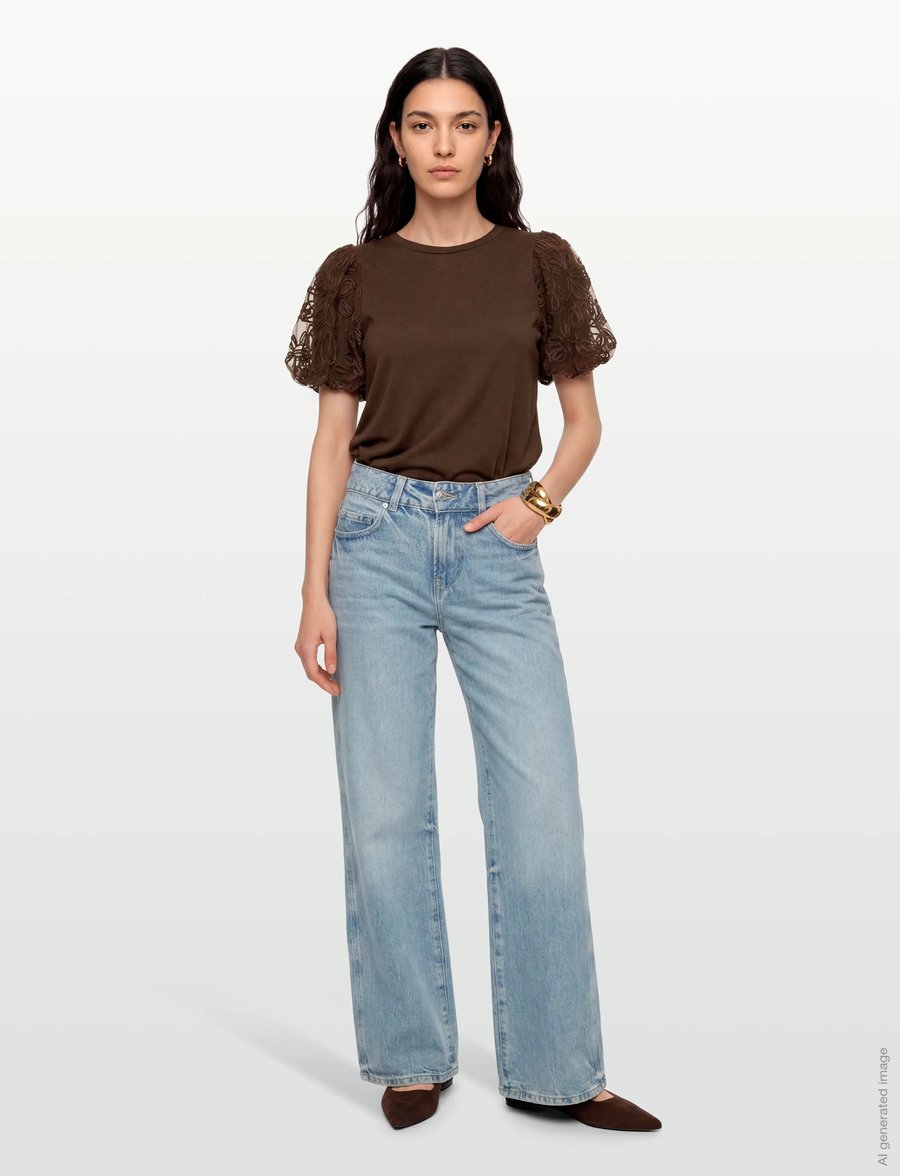 Vila - VISIMONIA O-NECK S/S TOP/1 - kurzärmelige blusen - slate black - 0