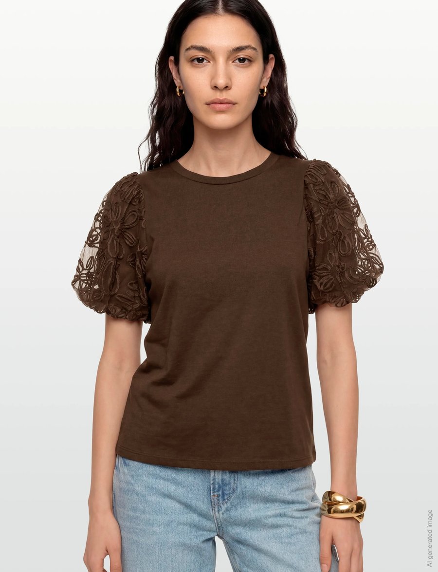 Vila - VISIMONIA O-NECK S/S TOP/1 - kurzärmelige blusen - slate black - 3