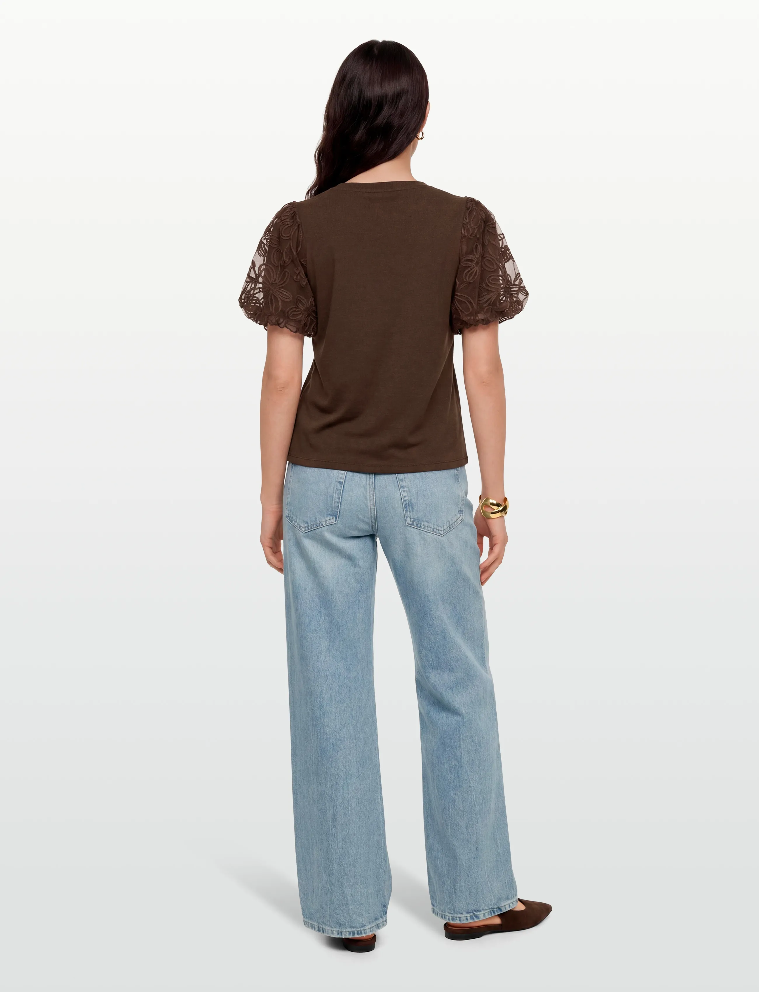 Vila - VISIMONIA O-NECK S/S TOP/1 - kurzärmelige blusen - slate black - 4
