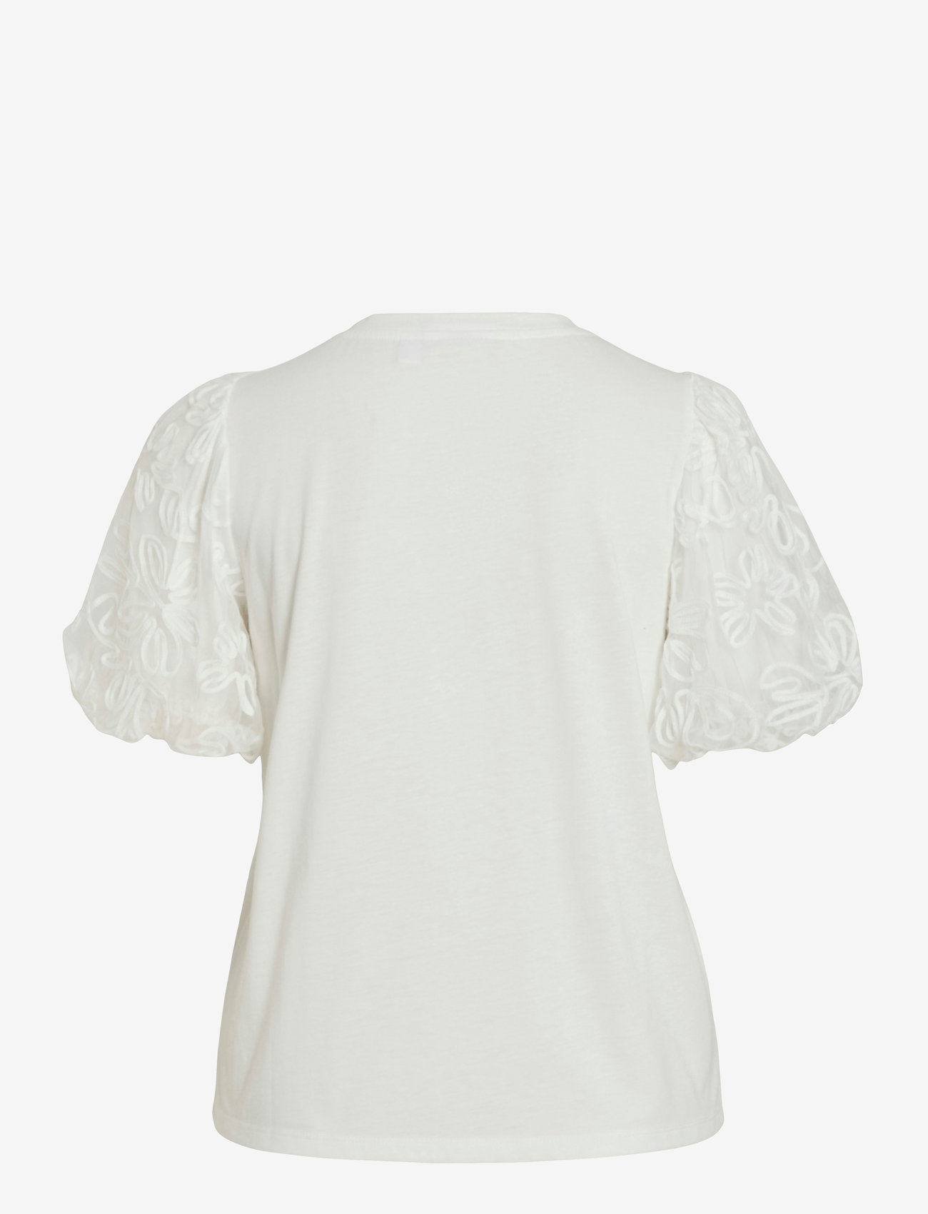 Vila - VISIMONIA O-NECK S/S TOP - kortärmade blusar - snow white - 1