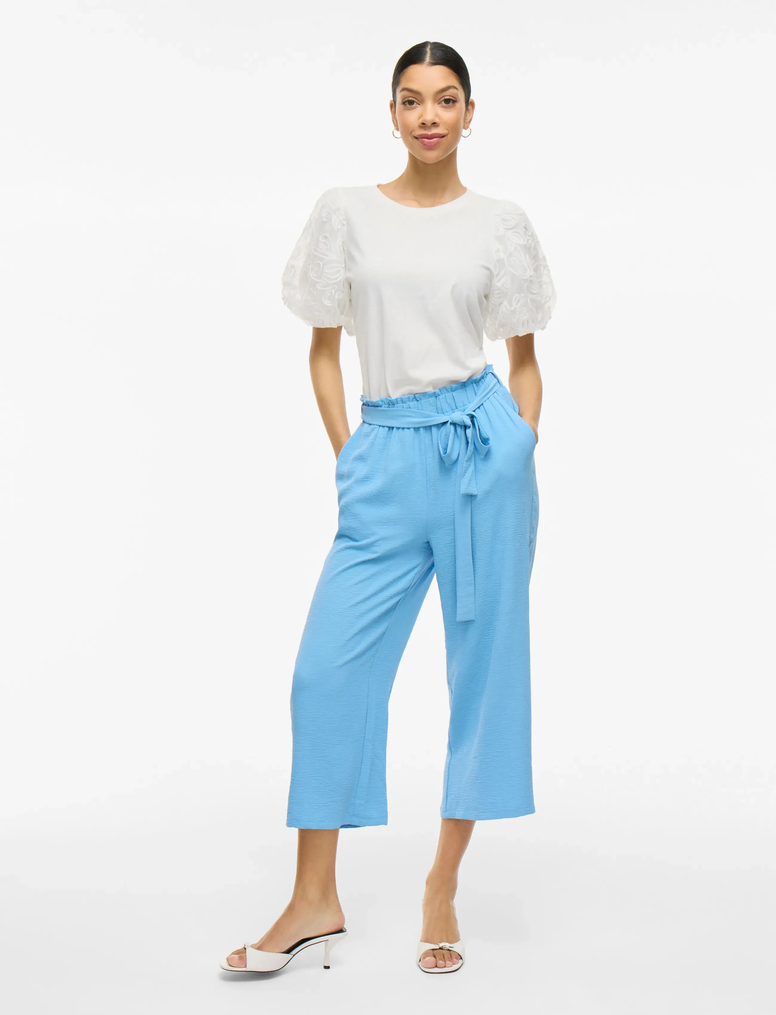 Vila - VISIMONIA O-NECK S/S TOP/1 - lühikeste varrukatega pluusid - snow white - 4