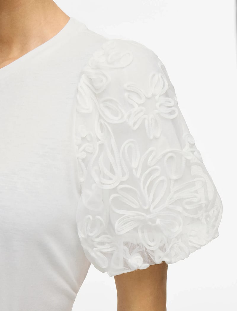 Vila - VISIMONIA O-NECK S/S TOP/1 - kortærmede bluser - snow white - 5