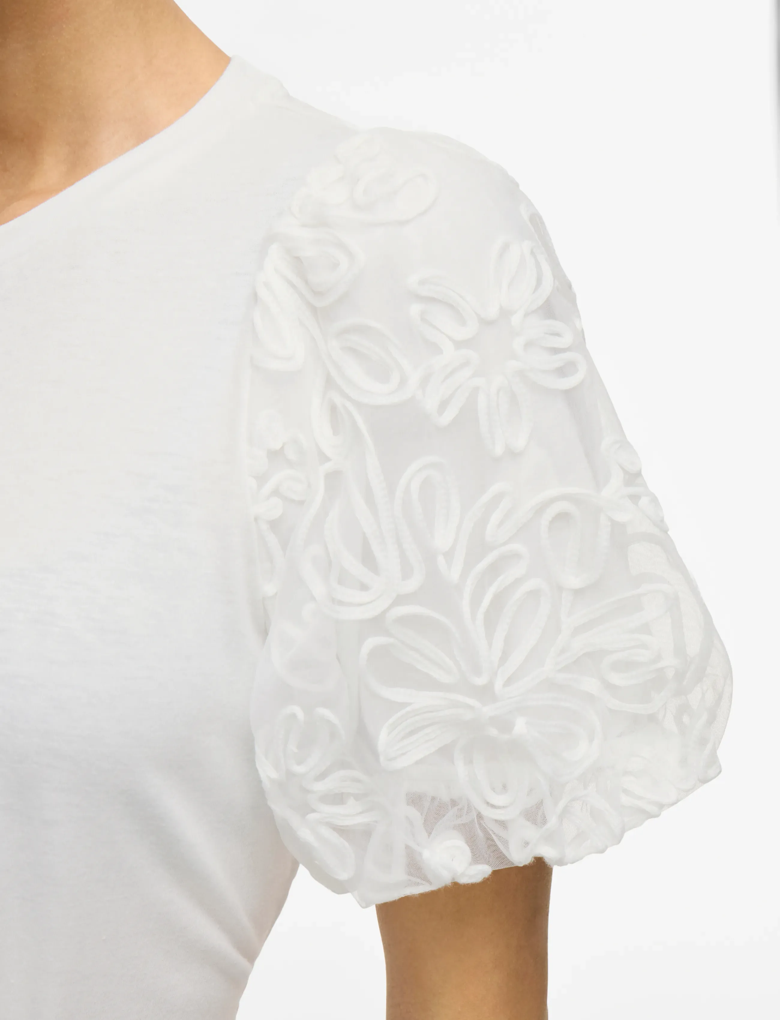 Vila - VISIMONIA O-NECK S/S TOP/1 - kortärmade blusar - snow white - 5