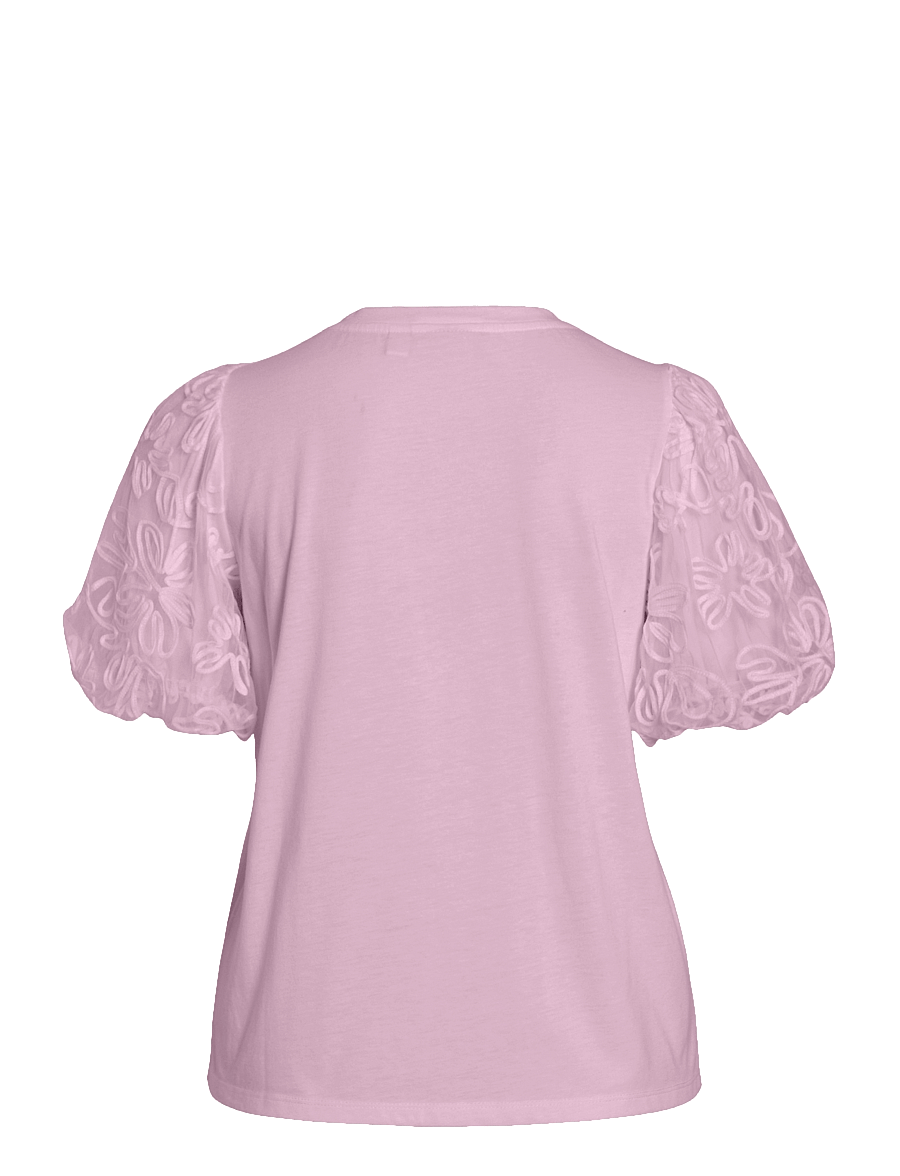 Vila - VISIMONIA O-NECK S/S TOP/1 - kurzämlige blusen - winsome orchid - 2