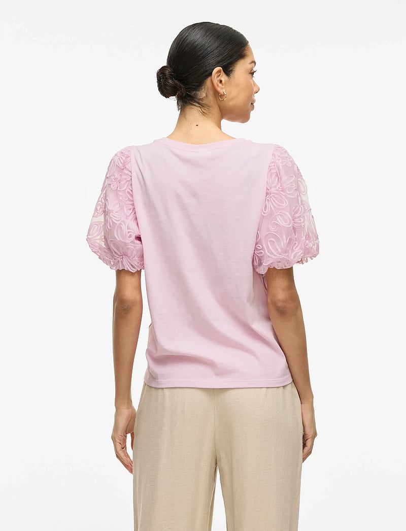 Vila - VISIMONIA O-NECK S/S TOP/1 - kurzämlige blusen - winsome orchid - 3