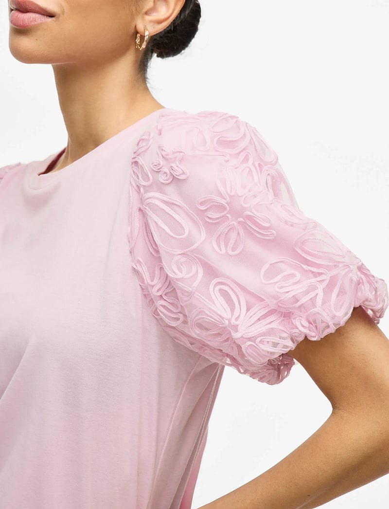 Vila - VISIMONIA O-NECK S/S TOP/1 - kurzämlige blusen - winsome orchid - 5