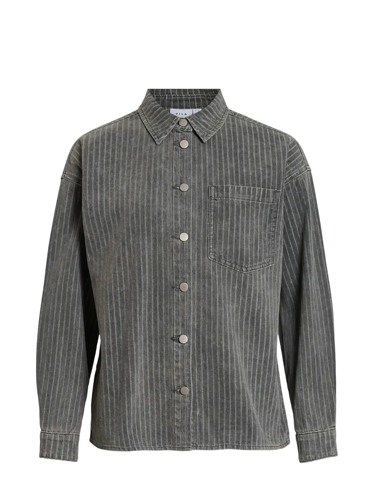 Vila Viarie L/S Denim Shirt, 38, Shirts, Grau - Frauen
