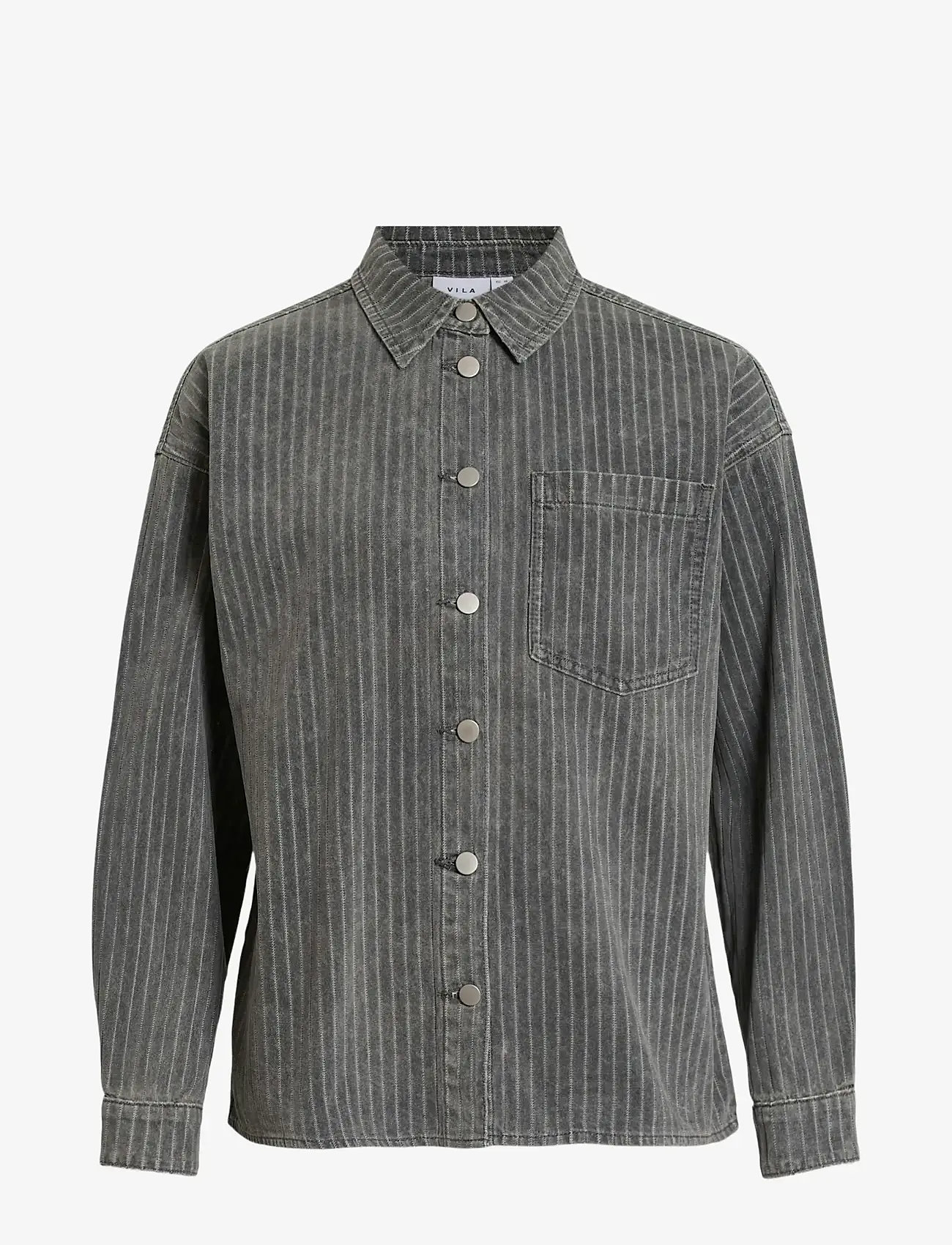 Vila - VIARIE L/S DENIM SHIRT - denimskjorter - dark grey denim - 0