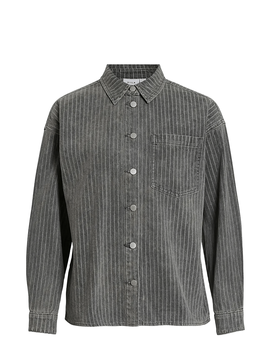 Vila - VIARIE L/S DENIM SHIRT - jeanshemden - dark grey denim - 0