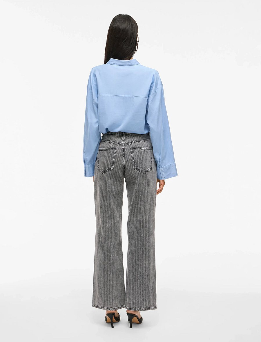 Vila - VIFREYA ARIE HW WIDE JEANS 023/BFS - pantalons larges - dark grey denim - 3