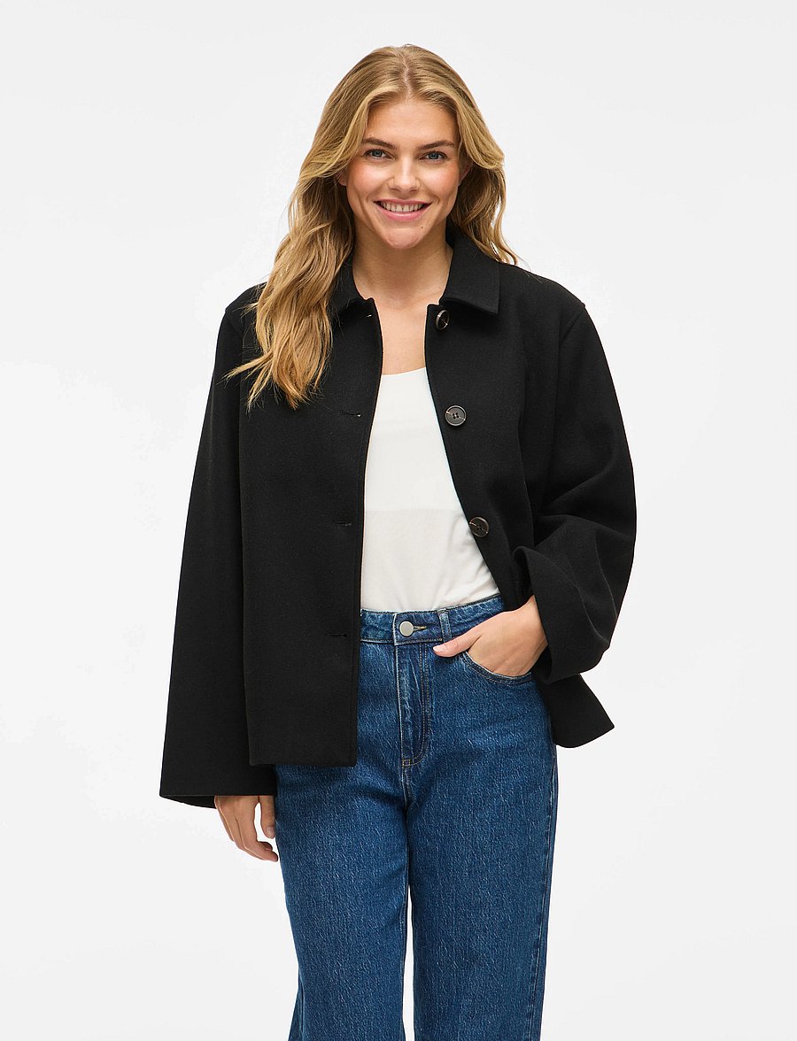 Vila - VICLAUDIA L/S JACKET- NOOS - talvejoped - black beauty - 0