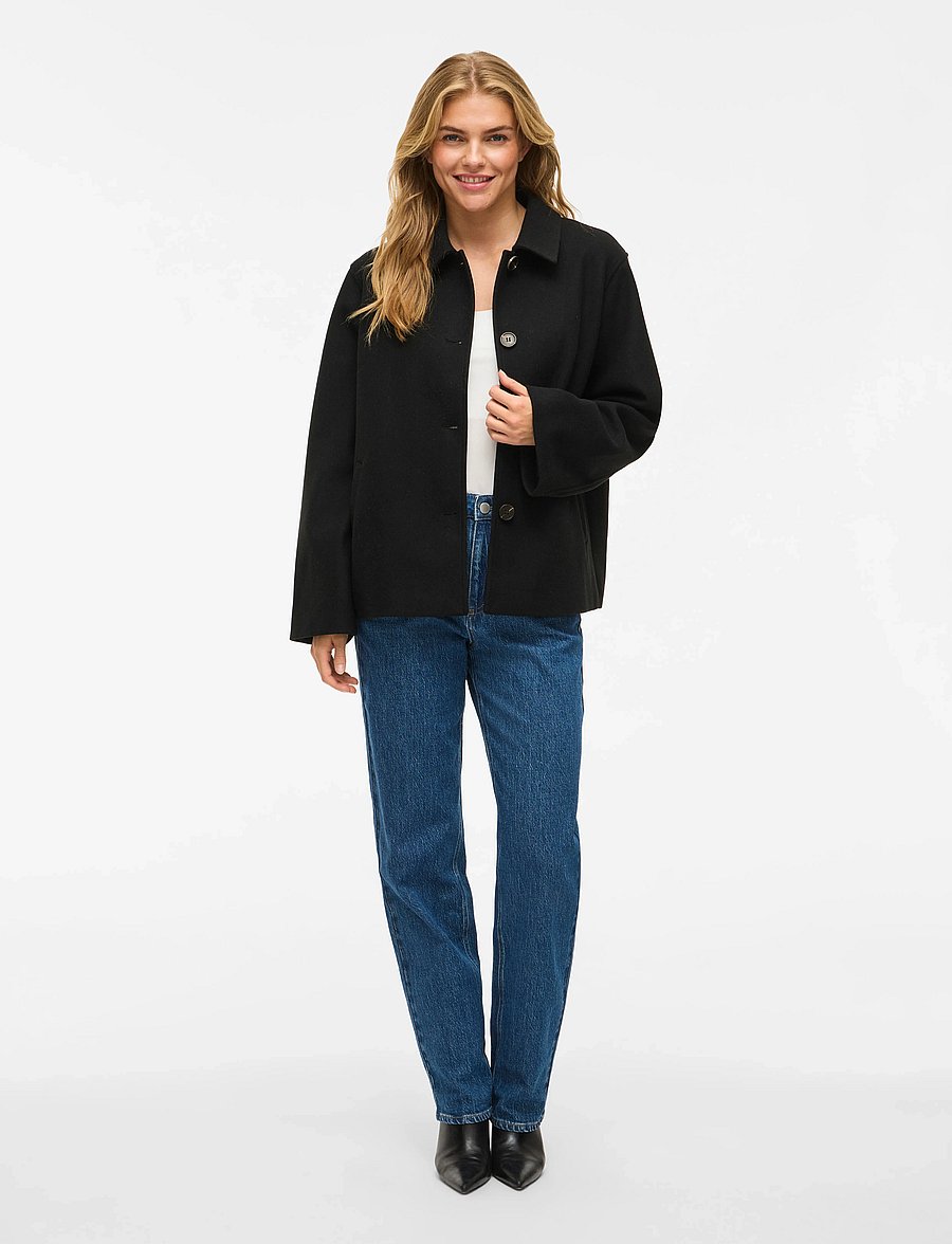 Vila - VICLAUDIA L/S JACKET- NOOS - talvejoped - black beauty - 5