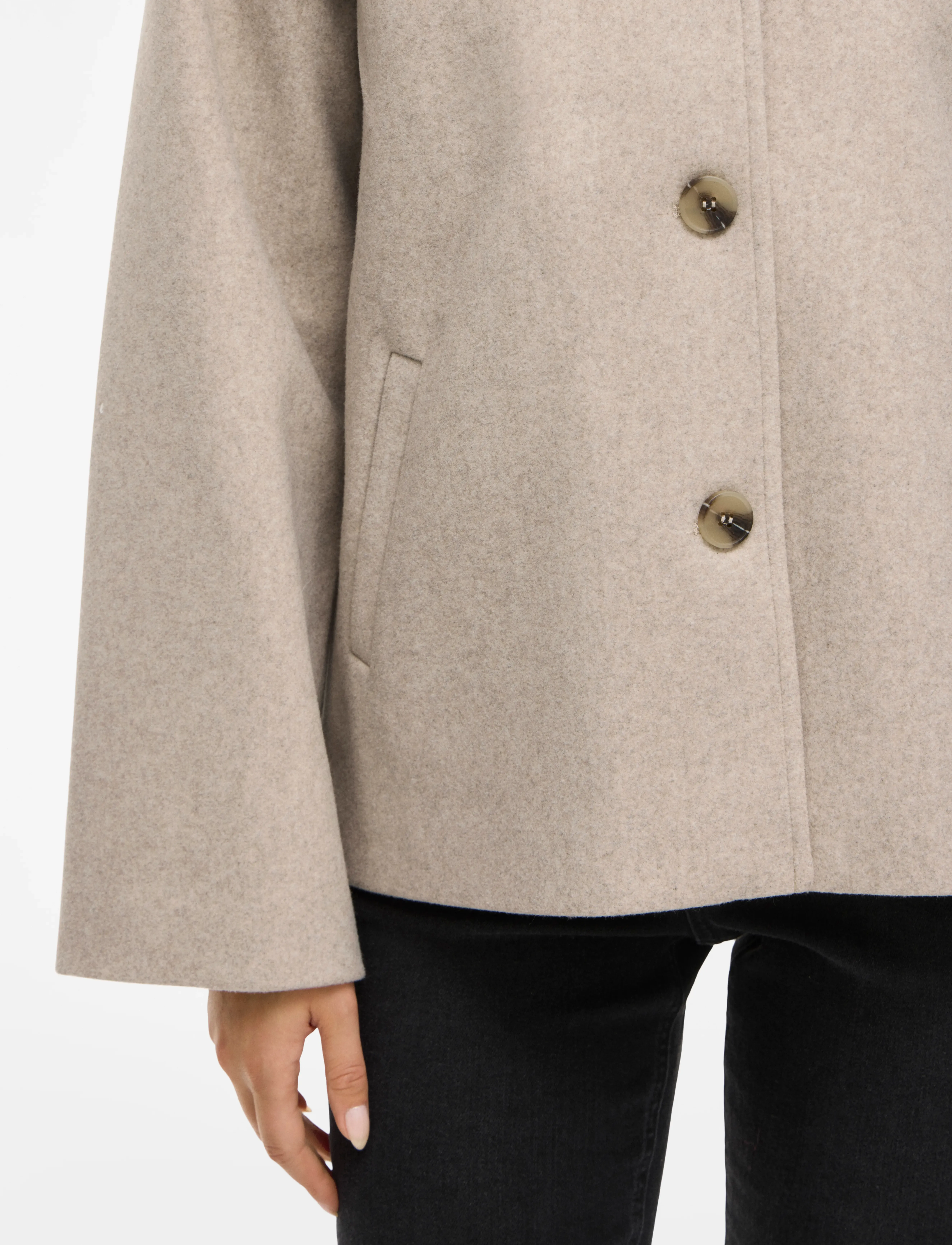 Vila - VICLAUDIA L/S JACKET- NOOS - talvejoped - natural melange - 5