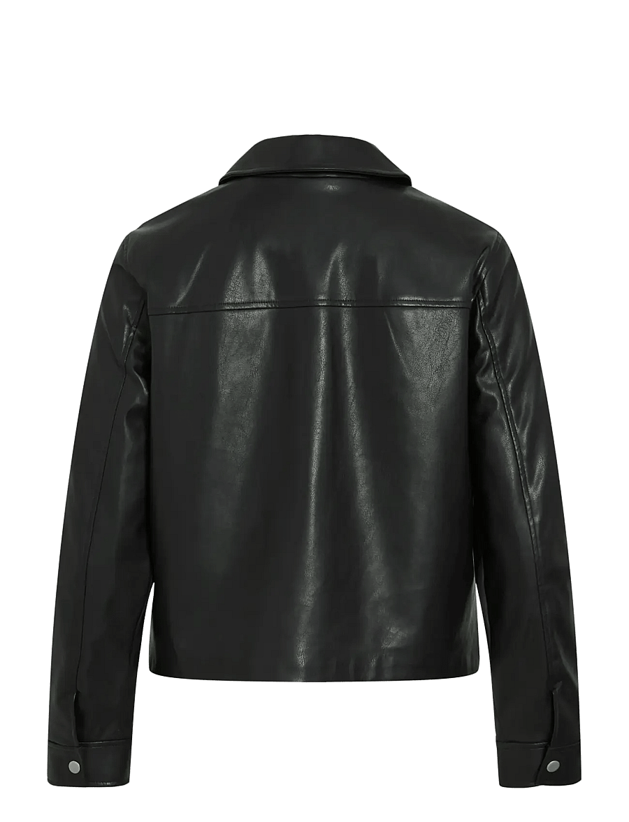 Vila - VIHELLIUM SHORT JACKET - NOOS - læderjakker - black beauty - 1