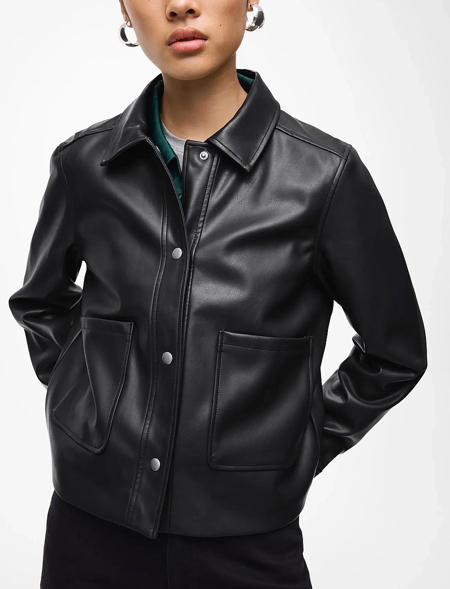 Vila - VIHELLIUM SHORT JACKET - NOOS - læderjakker - black beauty - 2