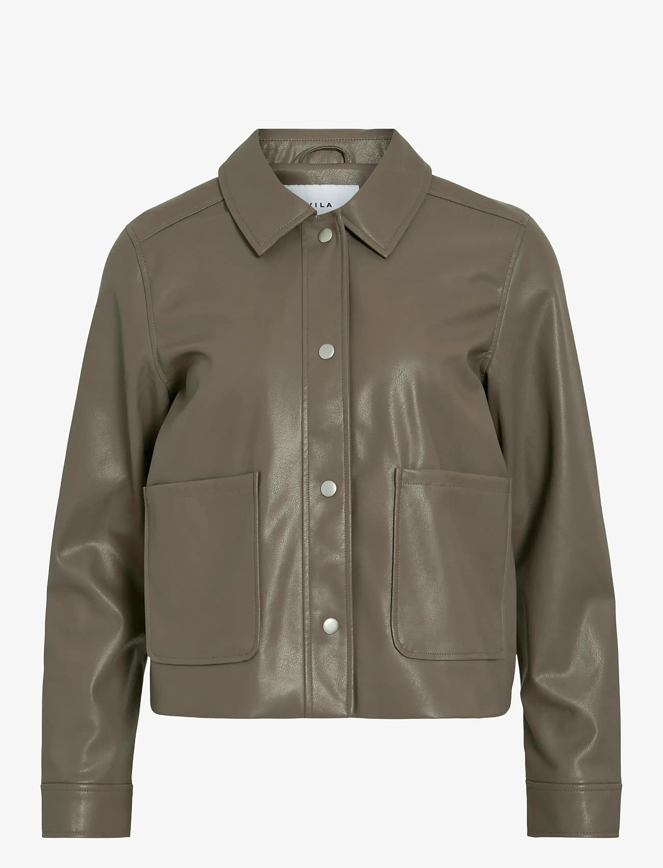 Vila - VIHELLIUM SHORT JACKET - NOOS - læderjakker - falcon - 1