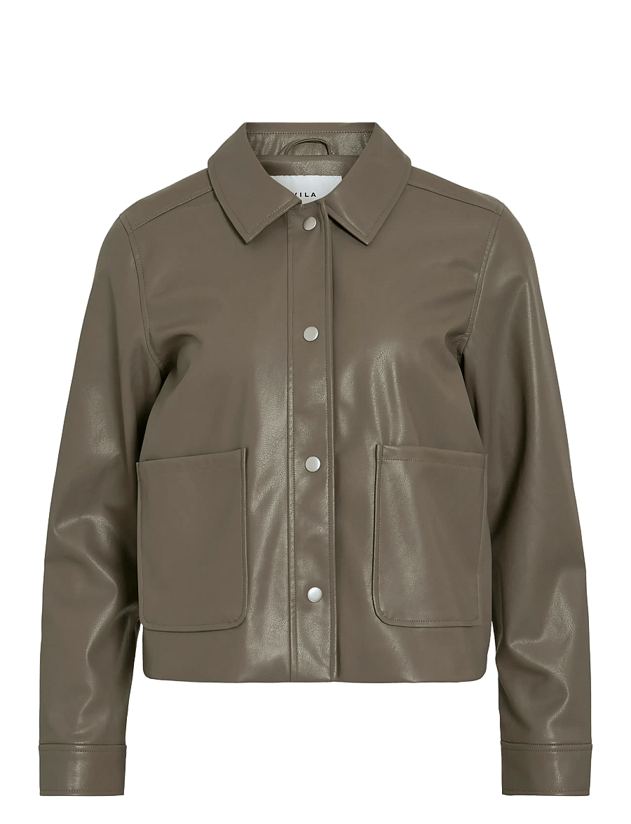 Vila - VIHELLIUM SHORT JACKET - NOOS - nahktagid - falcon - 1