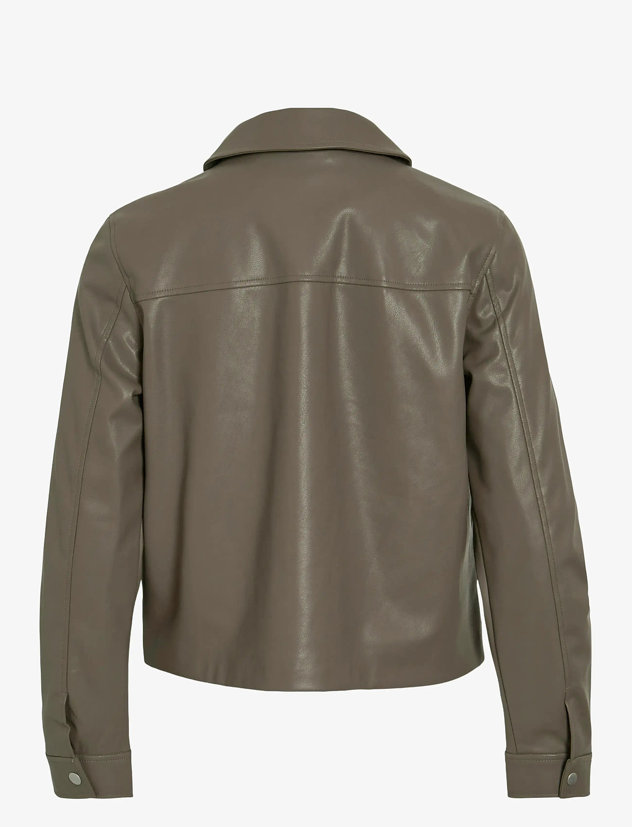 Vila - VIHELLIUM SHORT JACKET - NOOS - læderjakker - falcon - 2