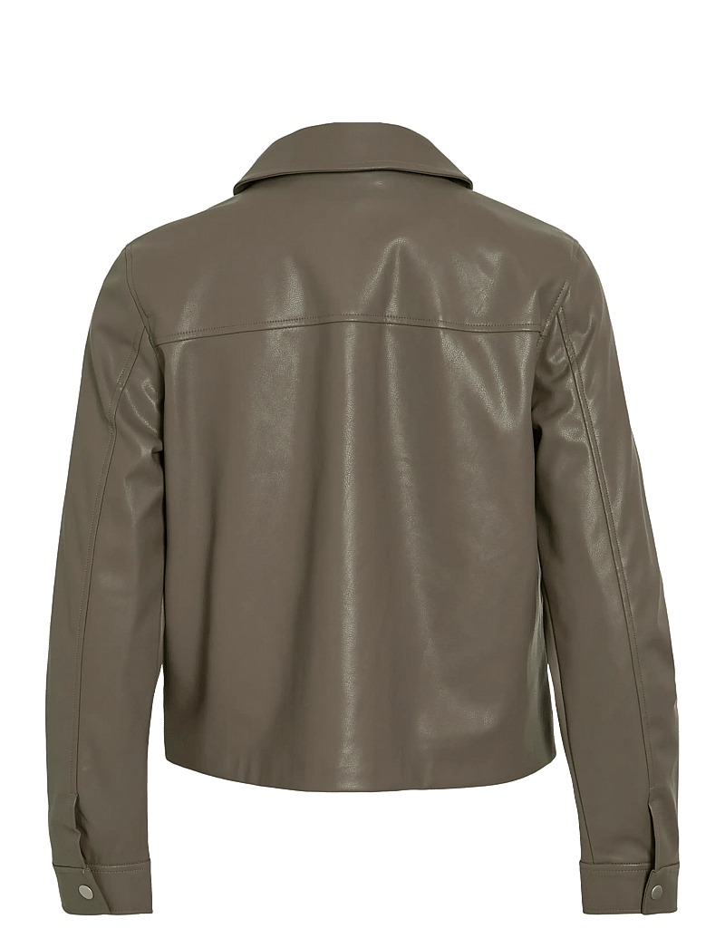 Vila - VIHELLIUM SHORT JACKET - NOOS - læderjakker - falcon - 2