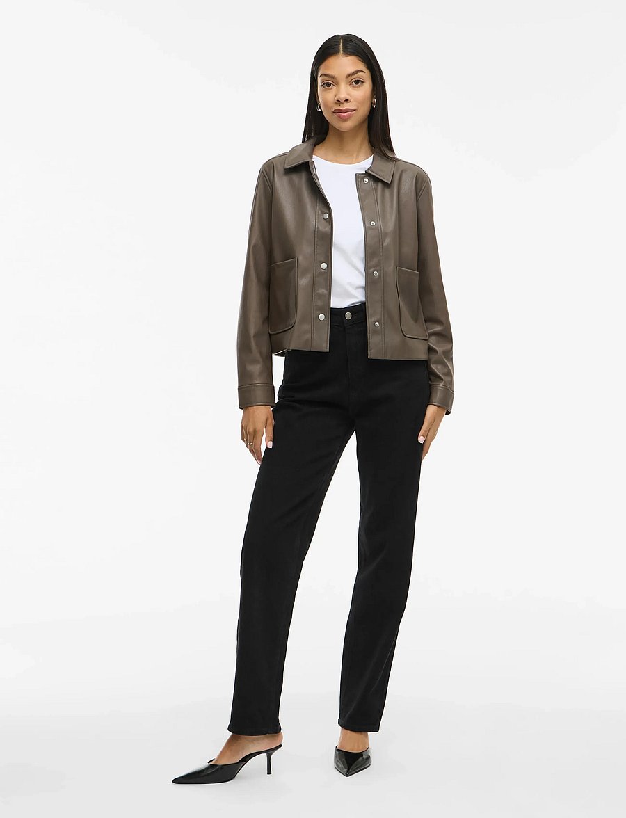 Vila - VIHELLIUM SHORT JACKET - NOOS - nahktagid - falcon - 4
