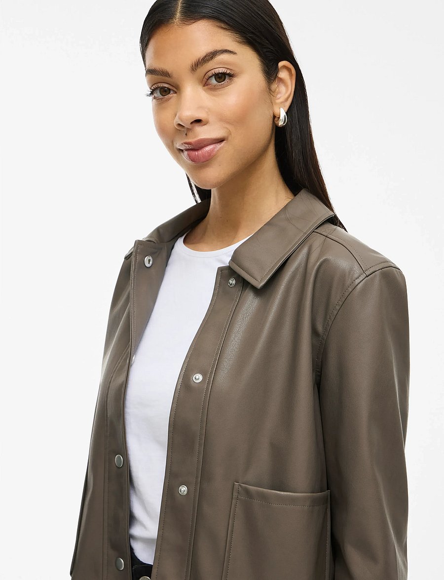 Vila - VIHELLIUM SHORT JACKET - NOOS - nahktagid - falcon - 5