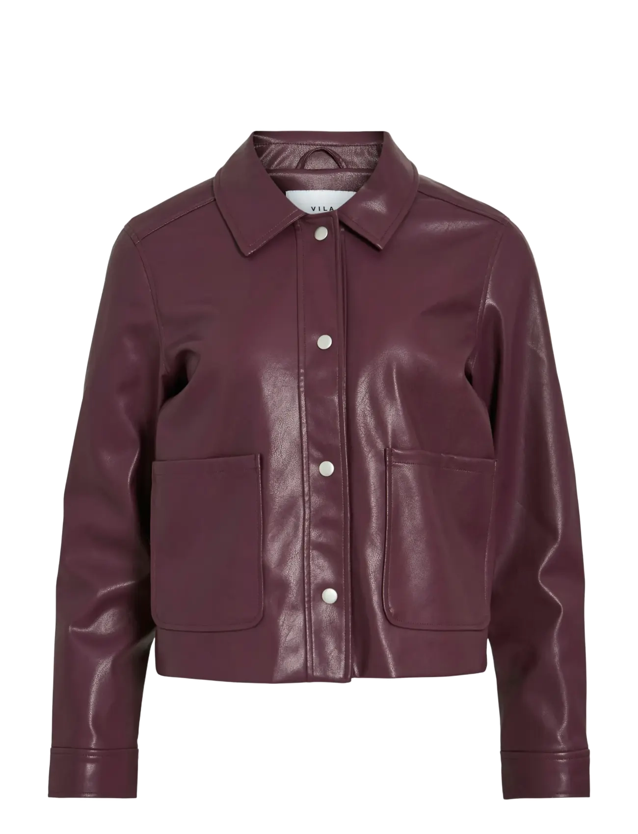 Vila Vihellium Short Jacket - Noos, 38, Burgundy, Jakker > Læder, Dame