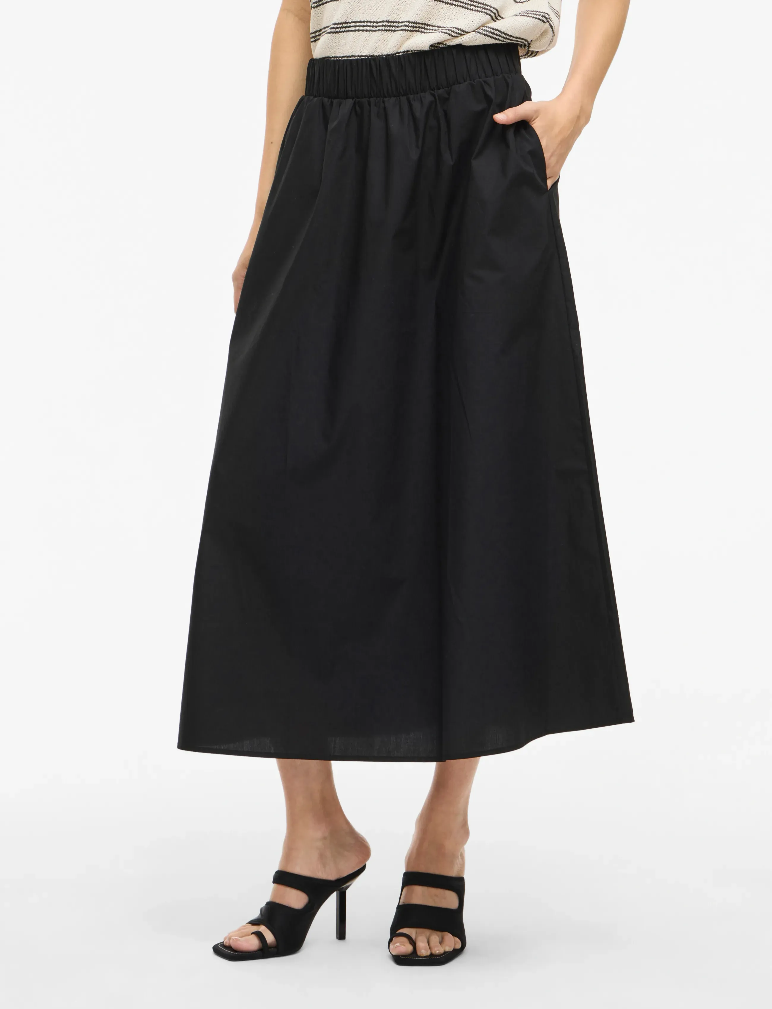 Vila Visophie Hw Ankle Skirt - Noos, 40, Black, Nederdele > Knælange Og Midi Nederdele, Dame