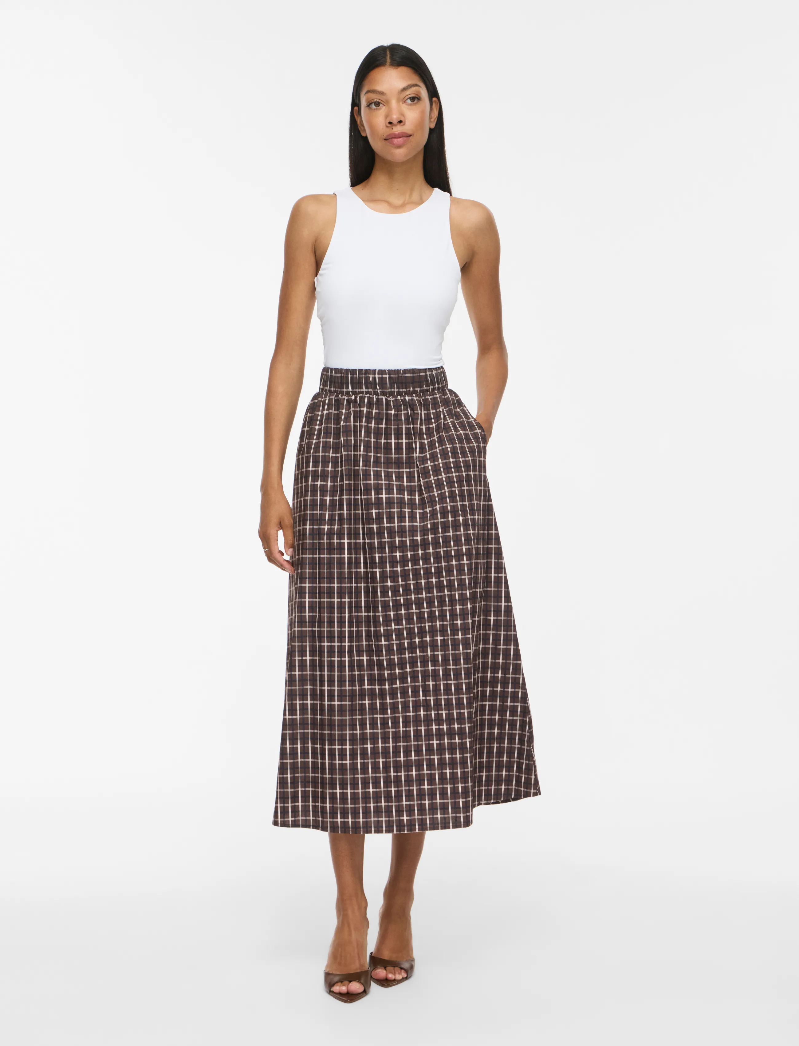 Vila - VISOPHIE HW ANKLE SKIRT - NOOS - midi kjolar - coffee bean - 4
