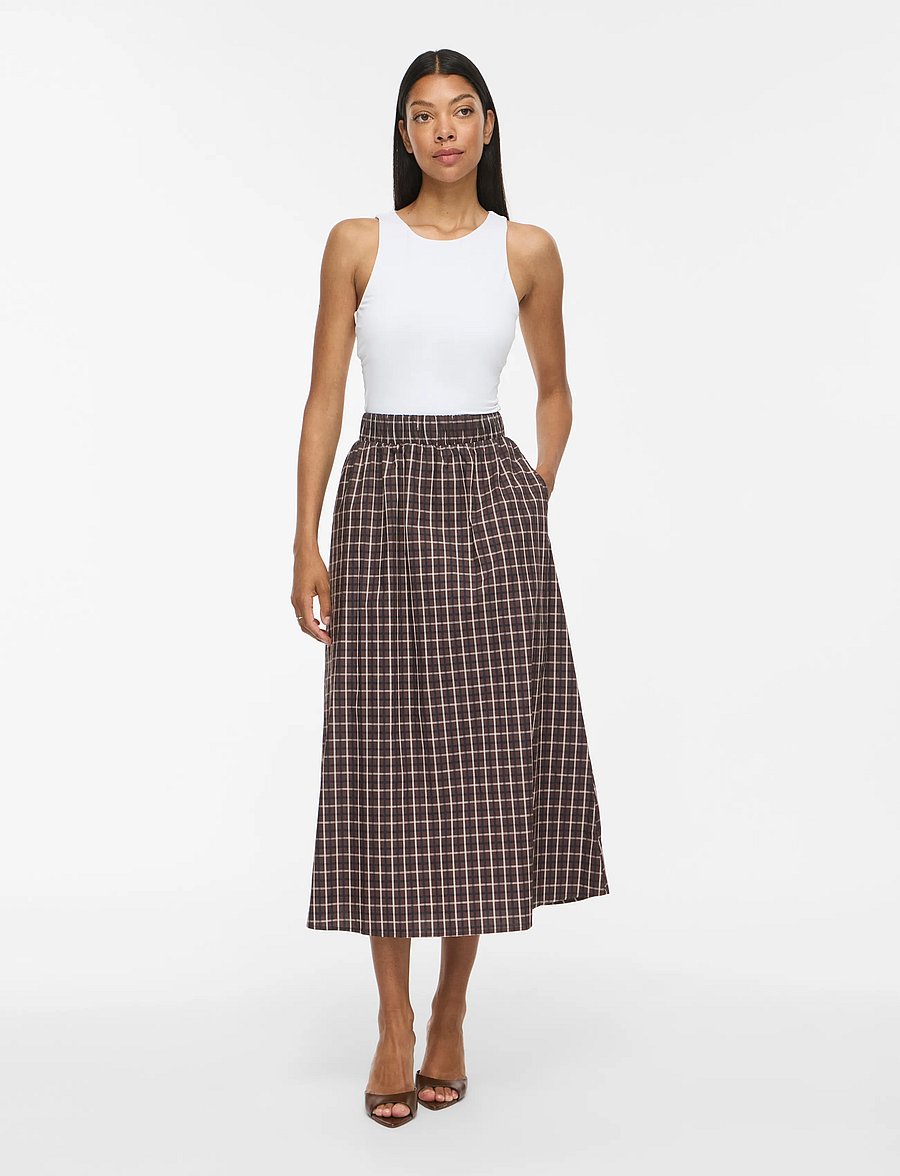 Vila - VISOPHIE HW ANKLE SKIRT - NOOS - midi kjolar - coffee bean - 4