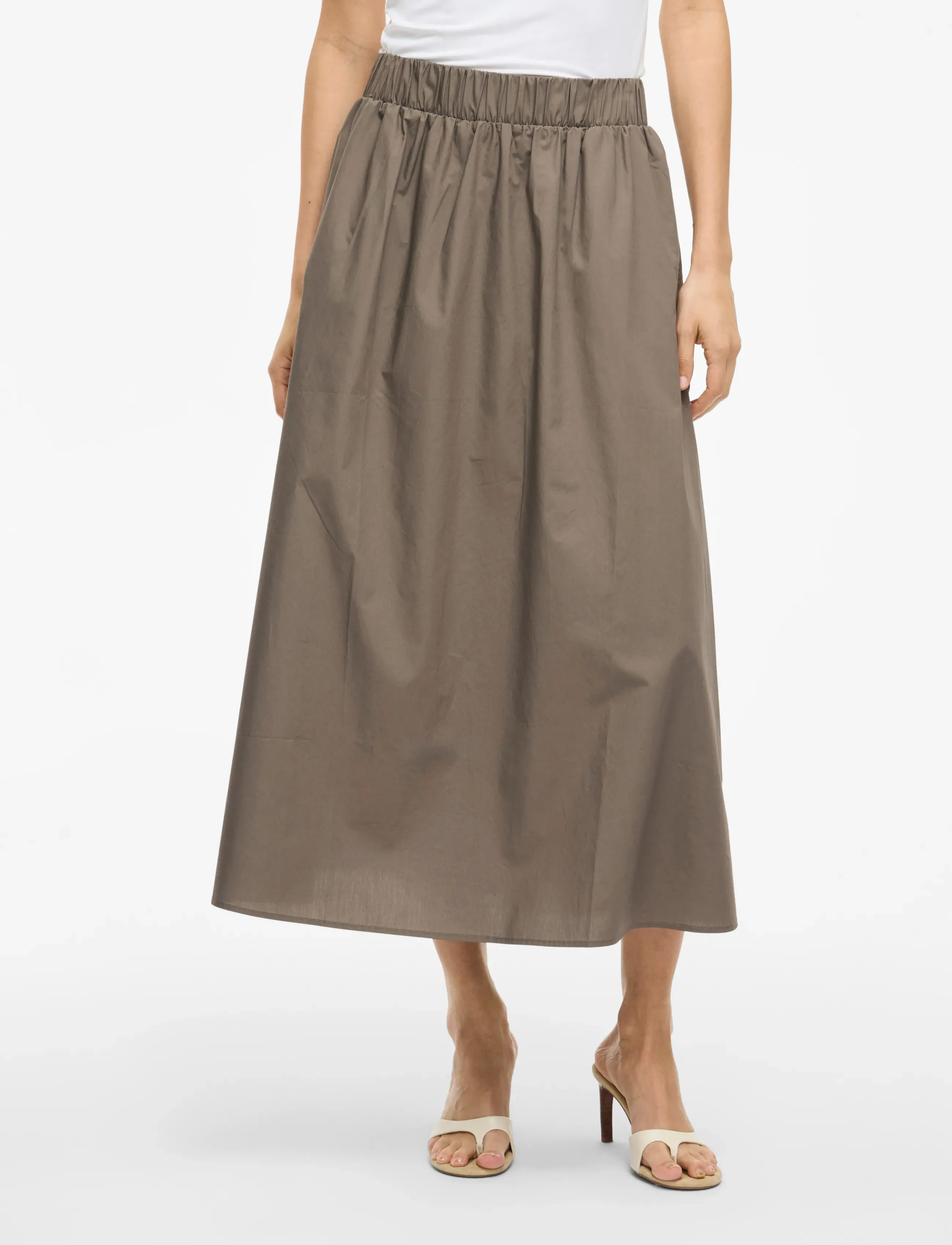 Vila Visophie Hw Ankle Skirt - Noos, 38, Brown, Nederdele > Knælange Og Midi Nederdele, Dame