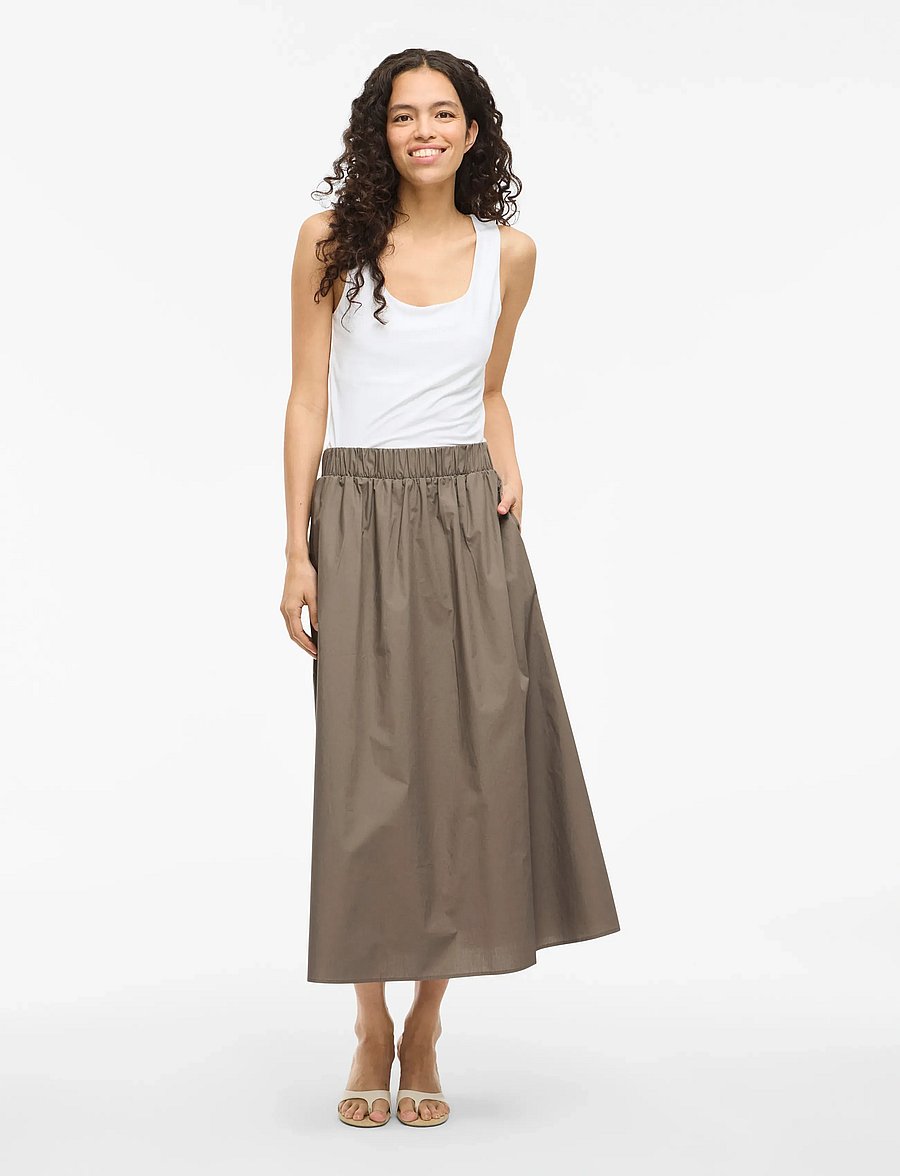 Vila - VISOPHIE HW ANKLE SKIRT - NOOS - midi nederdele - falcon - 4