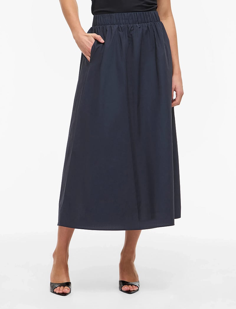 Vila - VISOPHIE HW ANKLE SKIRT - NOOS - midi skirts - navy blazer - 0
