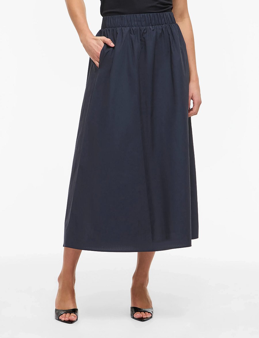 Vila - VISOPHIE HW ANKLE SKIRT - NOOS - midi nederdele - navy blazer - 0