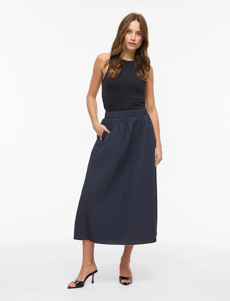 Vila - VISOPHIE HW ANKLE SKIRT - NOOS - midi skirts - navy blazer - 4