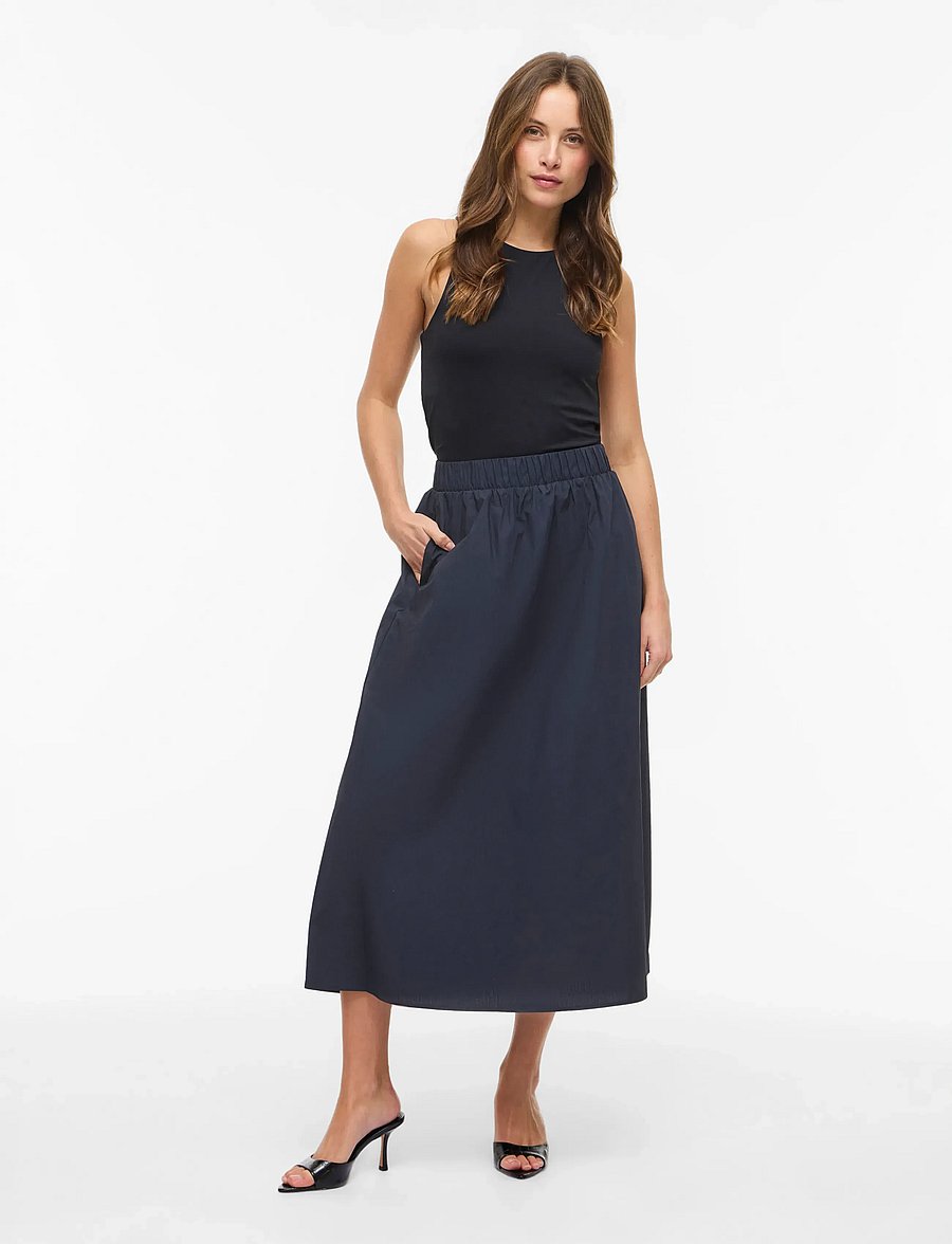 Vila - VISOPHIE HW ANKLE SKIRT - NOOS - midi nederdele - navy blazer - 4