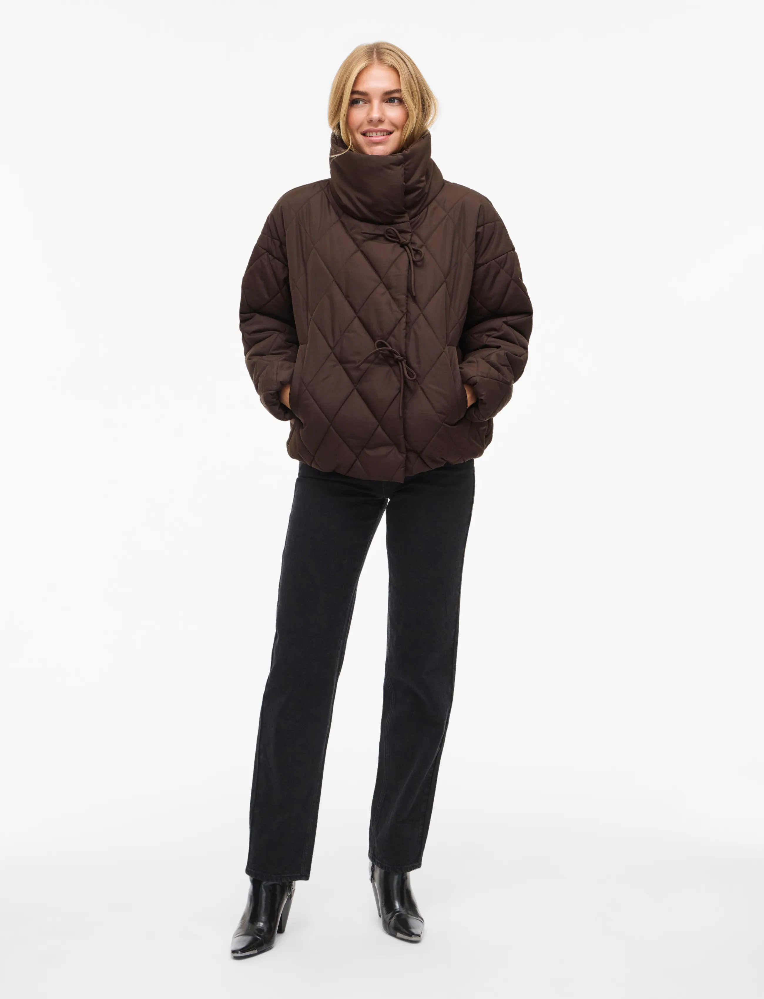 Vila - VIBUMBLE L/S PUFFER JACKET/1 - vinterjakker - coffee bean - 4