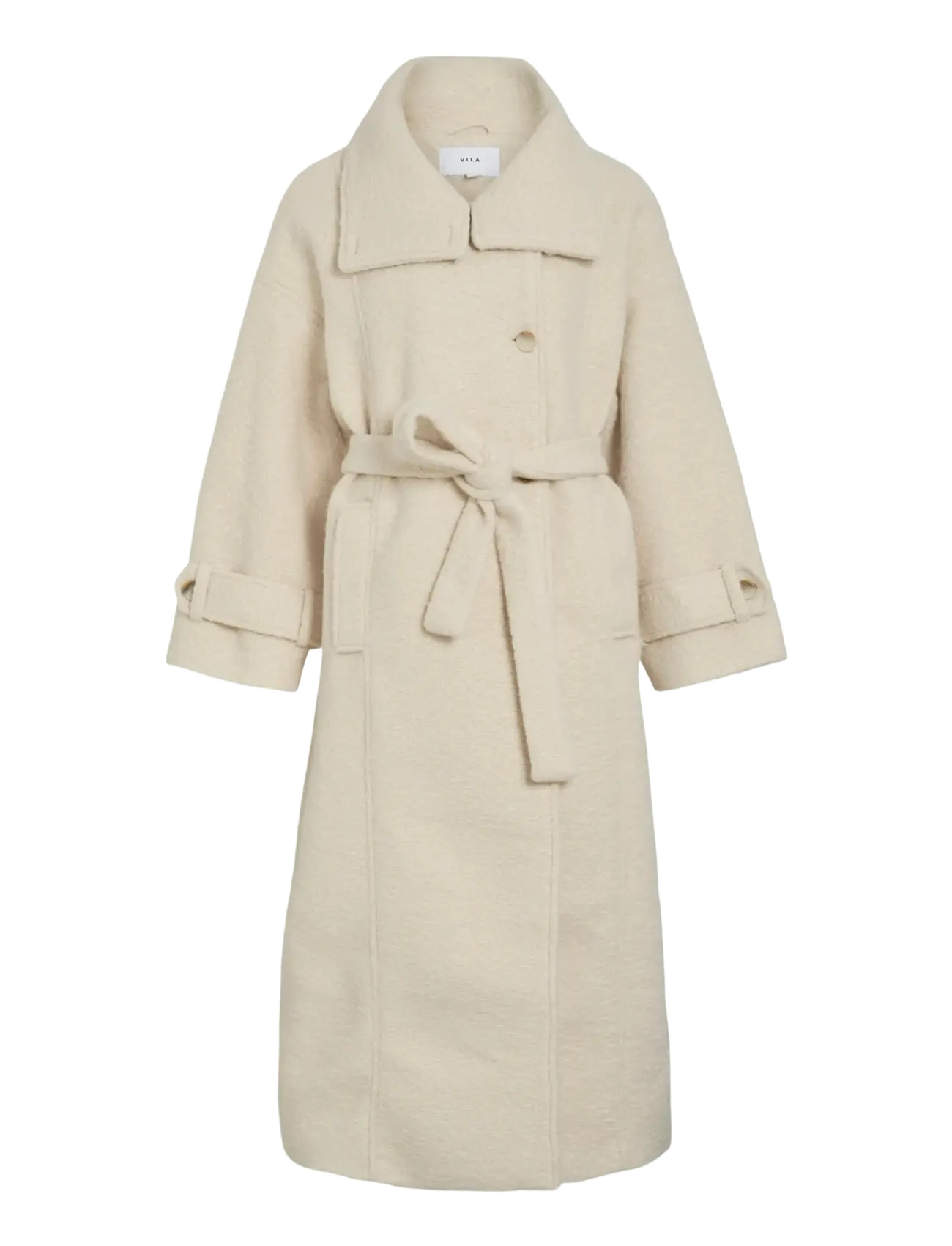 VILA Vikera L/S Mantel Cream - 42 - Damen