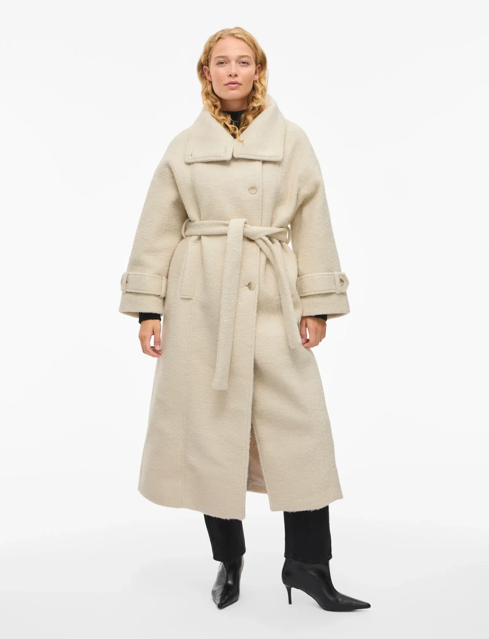 Vila - VIKERA L/S COAT - ullkappor - birch - 0