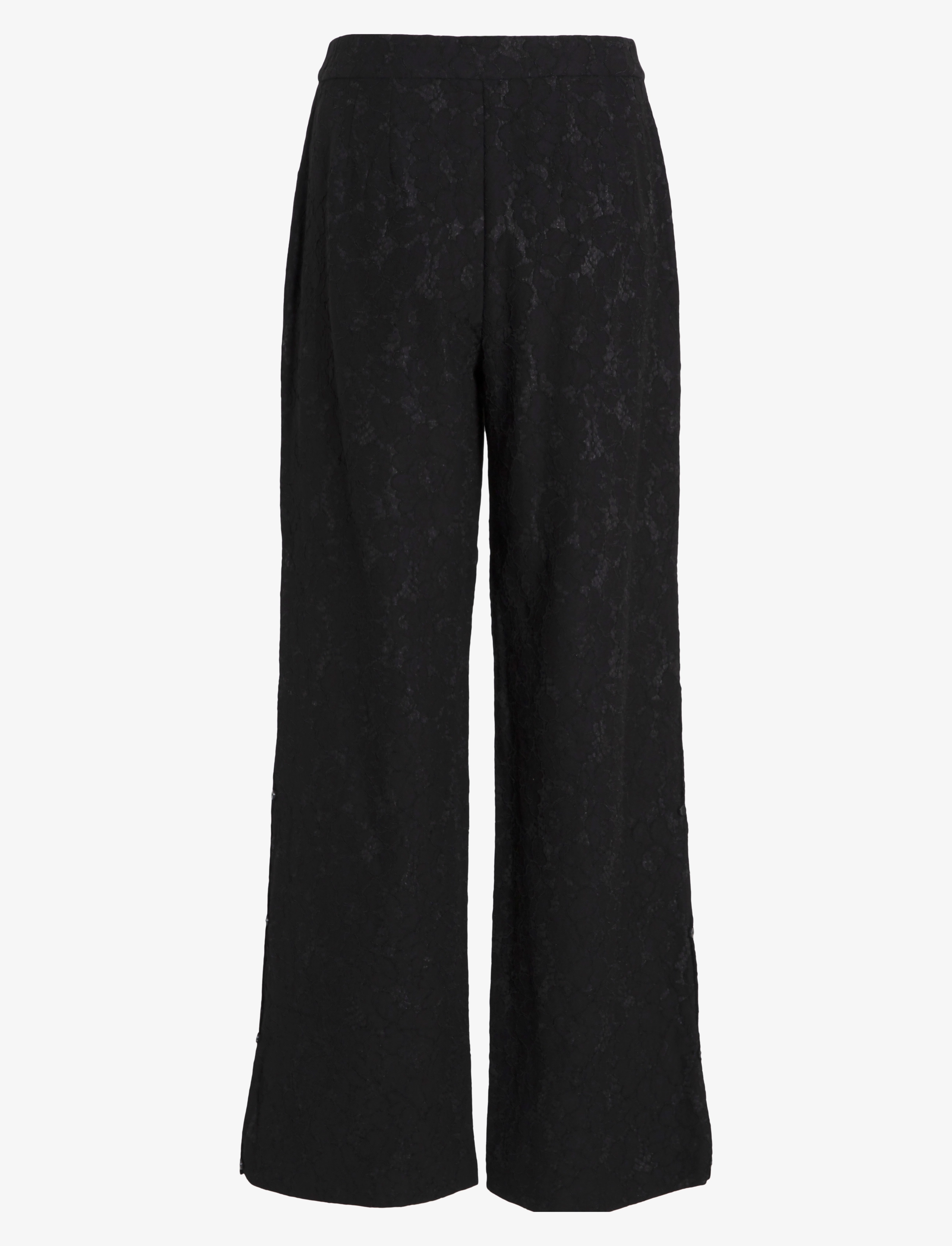 Vila - VISELA FLOWER HW PANTS - vida byxor - black - 1