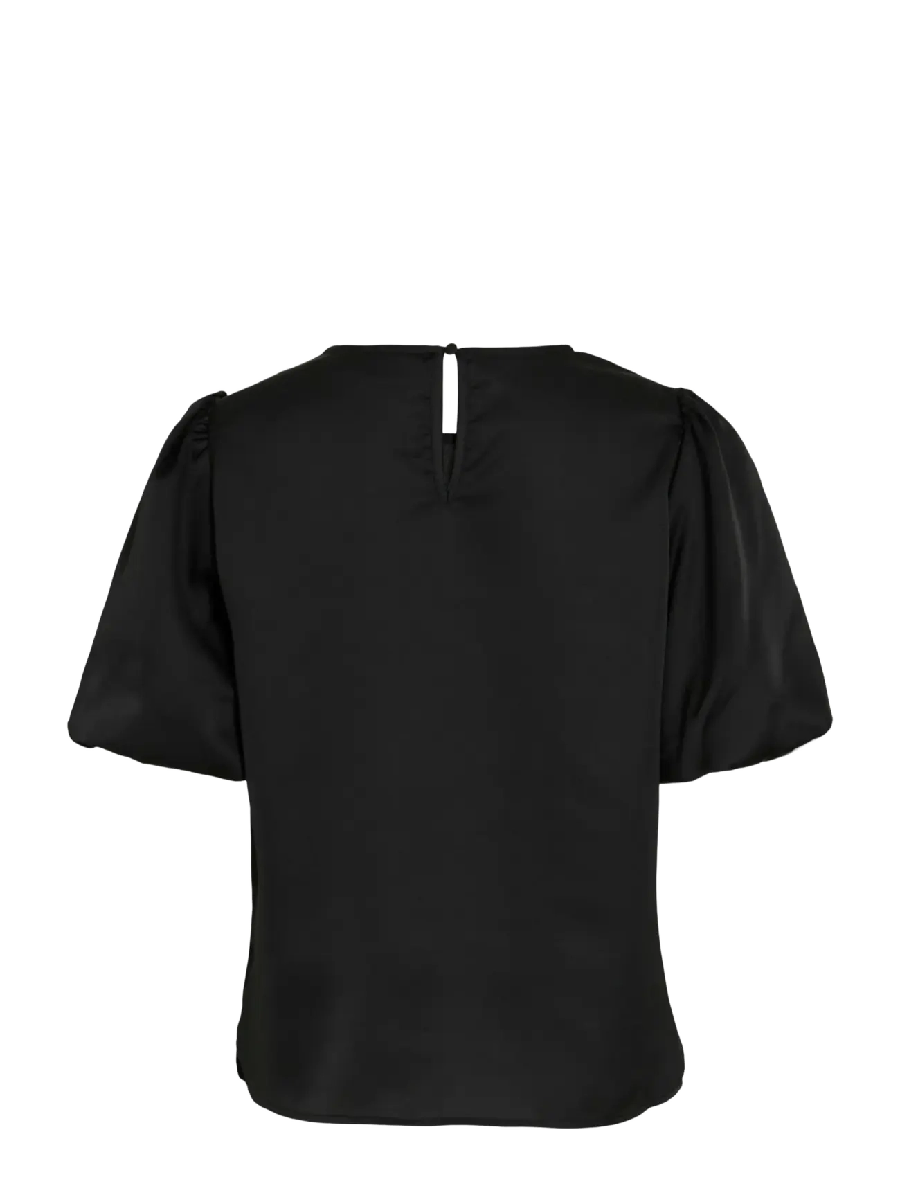 Vila - VIELLETTE 2/4 SATIN PUFF TOP - NOOS - kortärmade blusar - black - 2