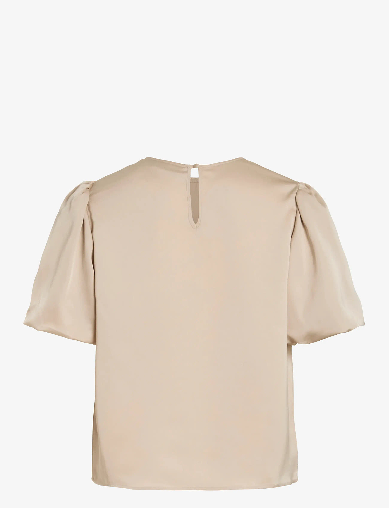 Vila - VIELLETTE 2/4 SATIN PUFF TOP - NOOS - kortærmede bluser - cement - 2