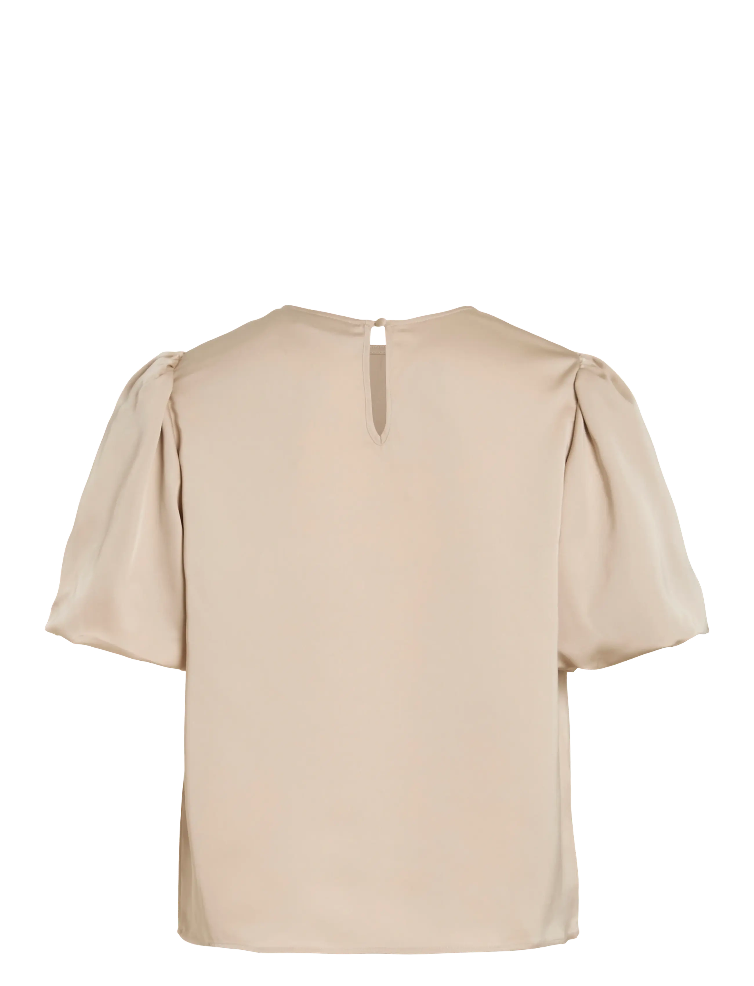Vila - VIELLETTE 2/4 SATIN PUFF TOP - NOOS - kortärmade blusar - cement - 2