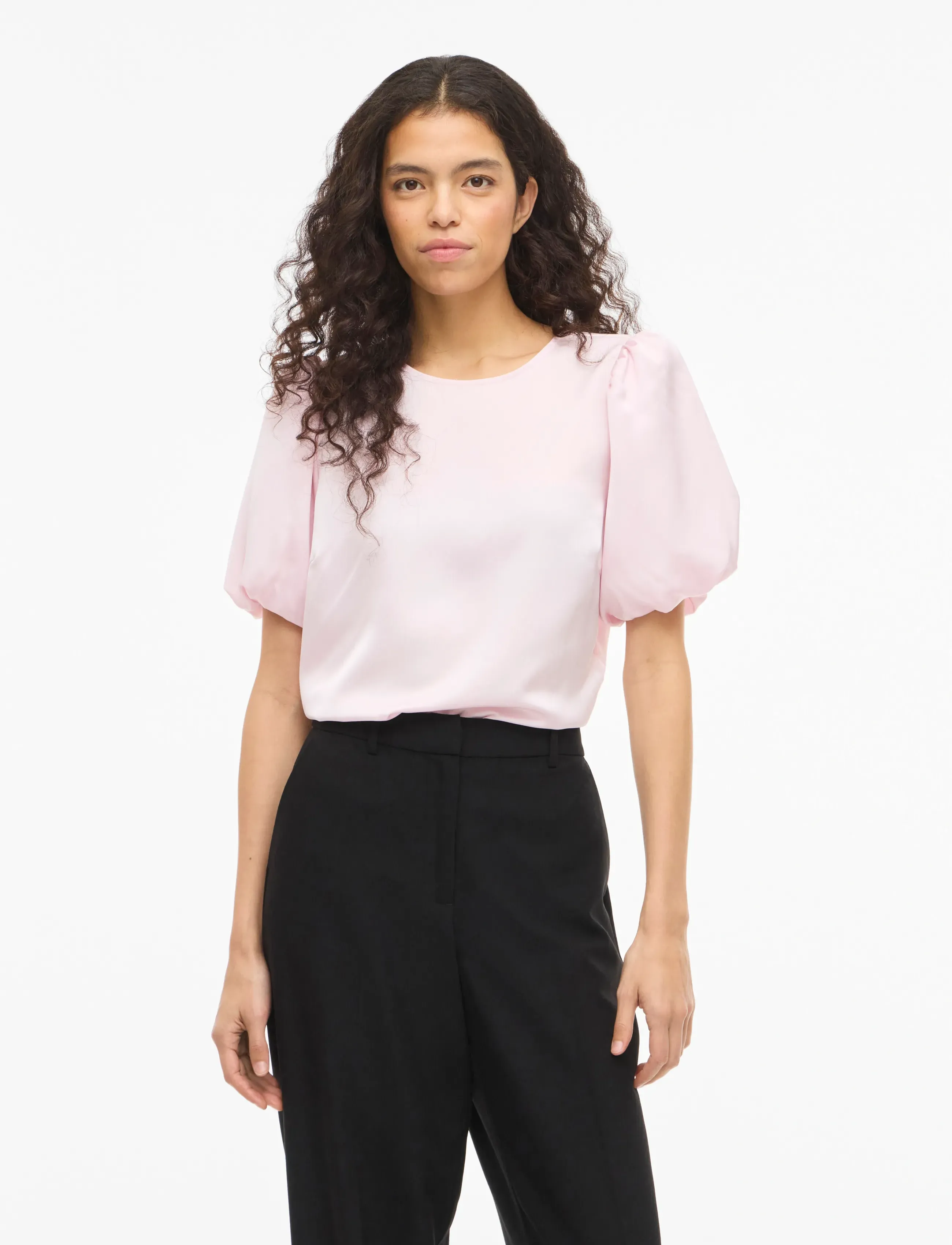 Vila VIELLETTE 2/4 SATIN PUFF TOP - NOOS - Kortærmede bluser - CHERRY BLOSSOM / pink/rose