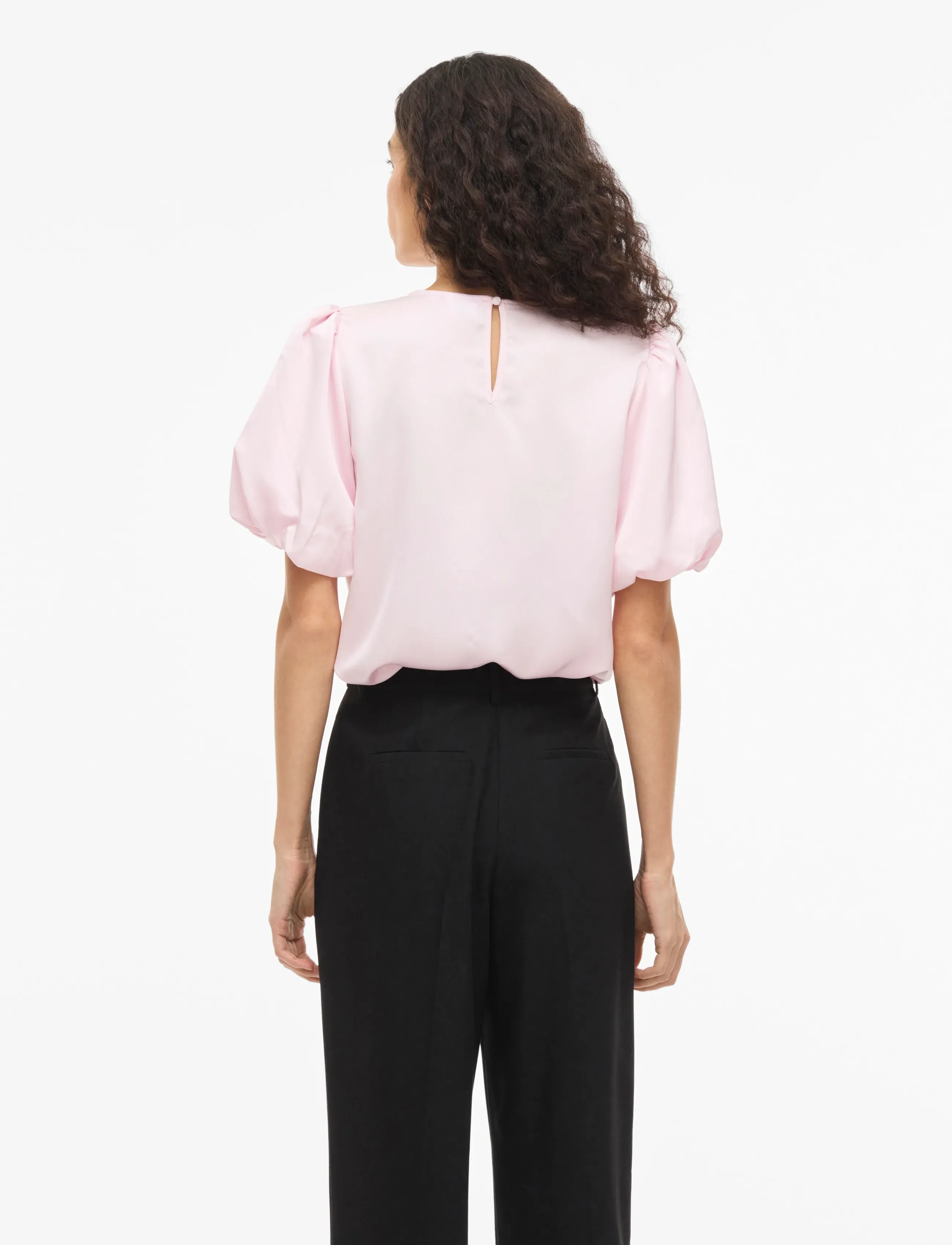 Vila - VIELLETTE 2/4 SATIN PUFF TOP - NOOS - blouses met korte mouwen - cherry blossom - 3