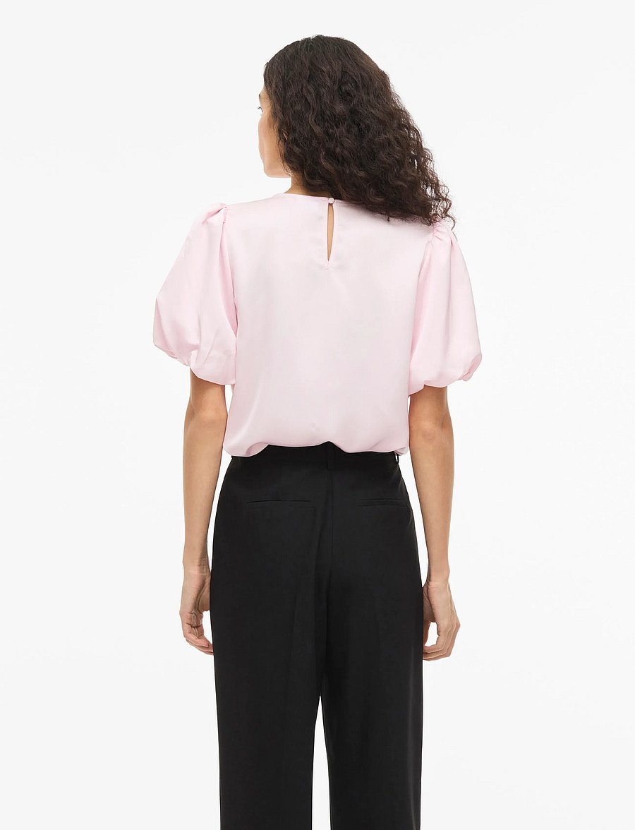 Vila - VIELLETTE 2/4 SATIN PUFF TOP - NOOS - blouses met korte mouwen - cherry blossom - 3