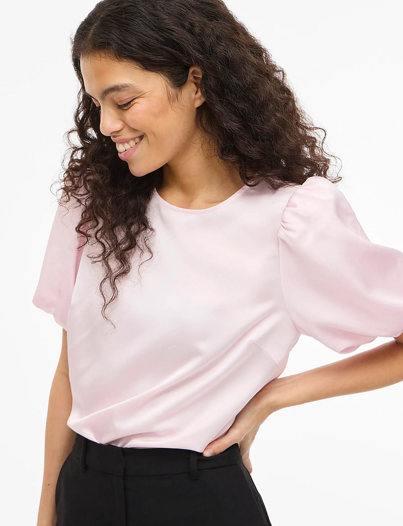 Vila - VIELLETTE 2/4 SATIN PUFF TOP - NOOS - blouses à manches courtes - cherry blossom - 5