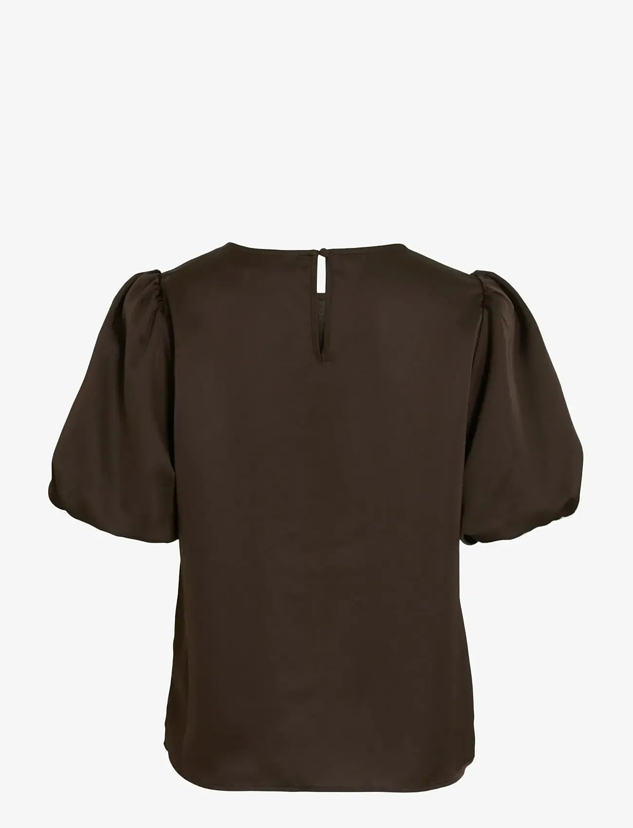 Vila - VIELLETTE 2/4 SATIN PUFF TOP - NOOS - kurzämlige blusen - coffee bean - 2